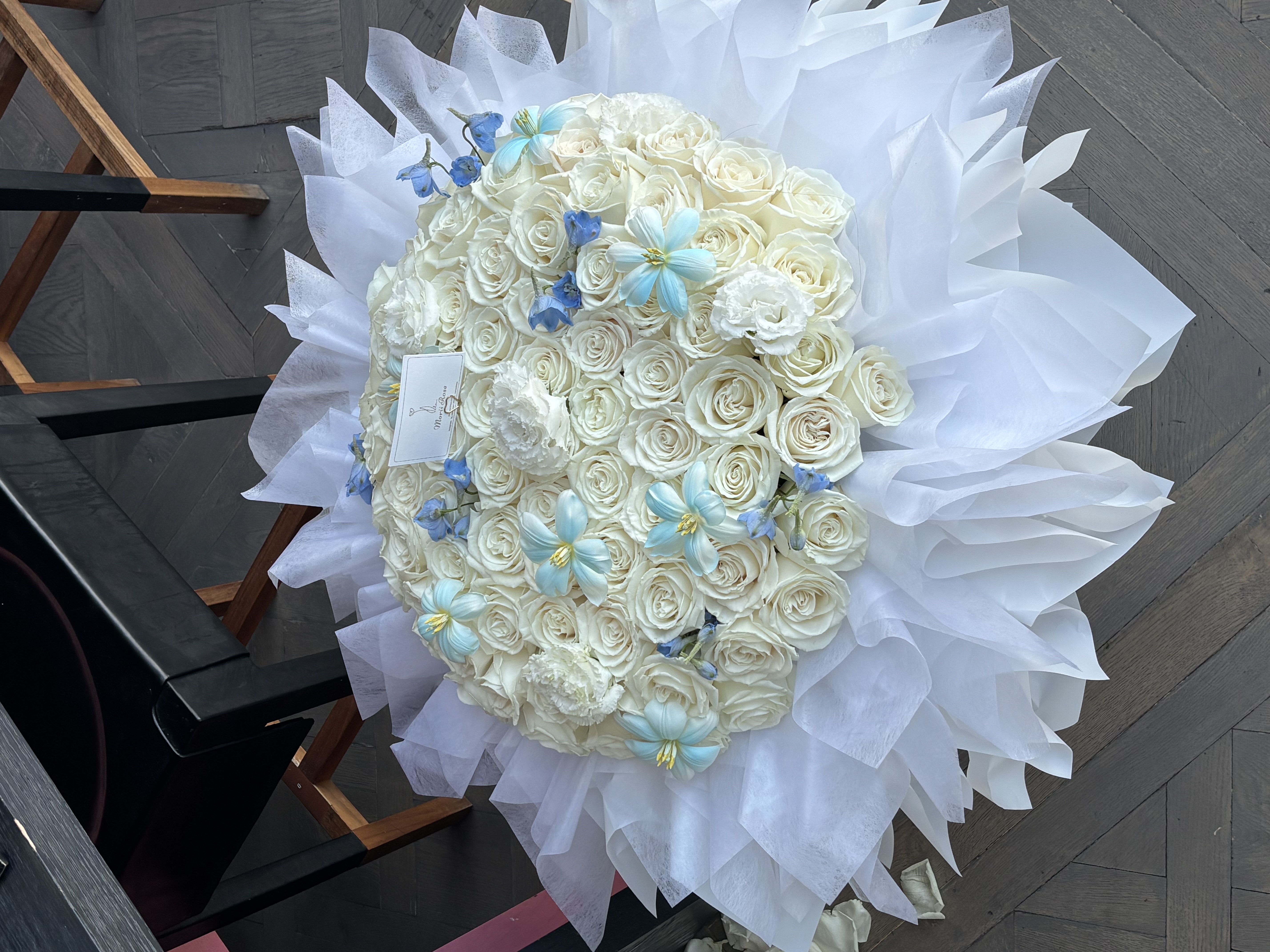 Shattered Ice Blue Floral Decor