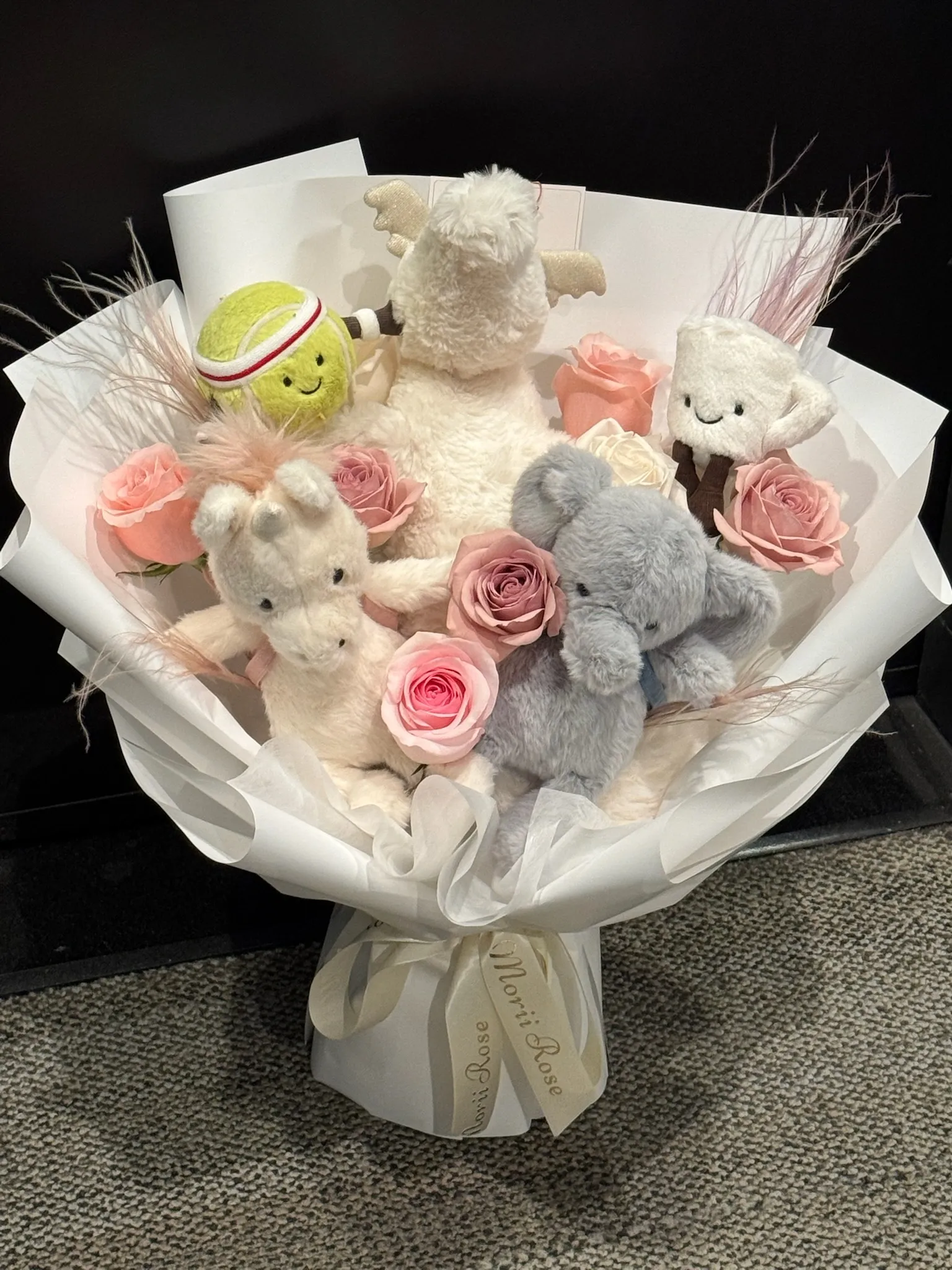6 Jellycat Plush Toy Flower Bouquet（Jellycat not included）