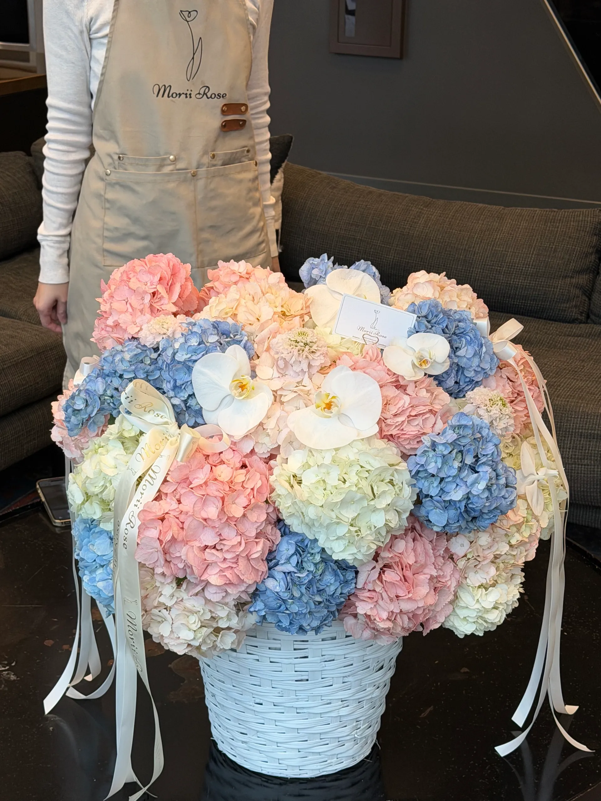 Colorful Hydrangea Basket