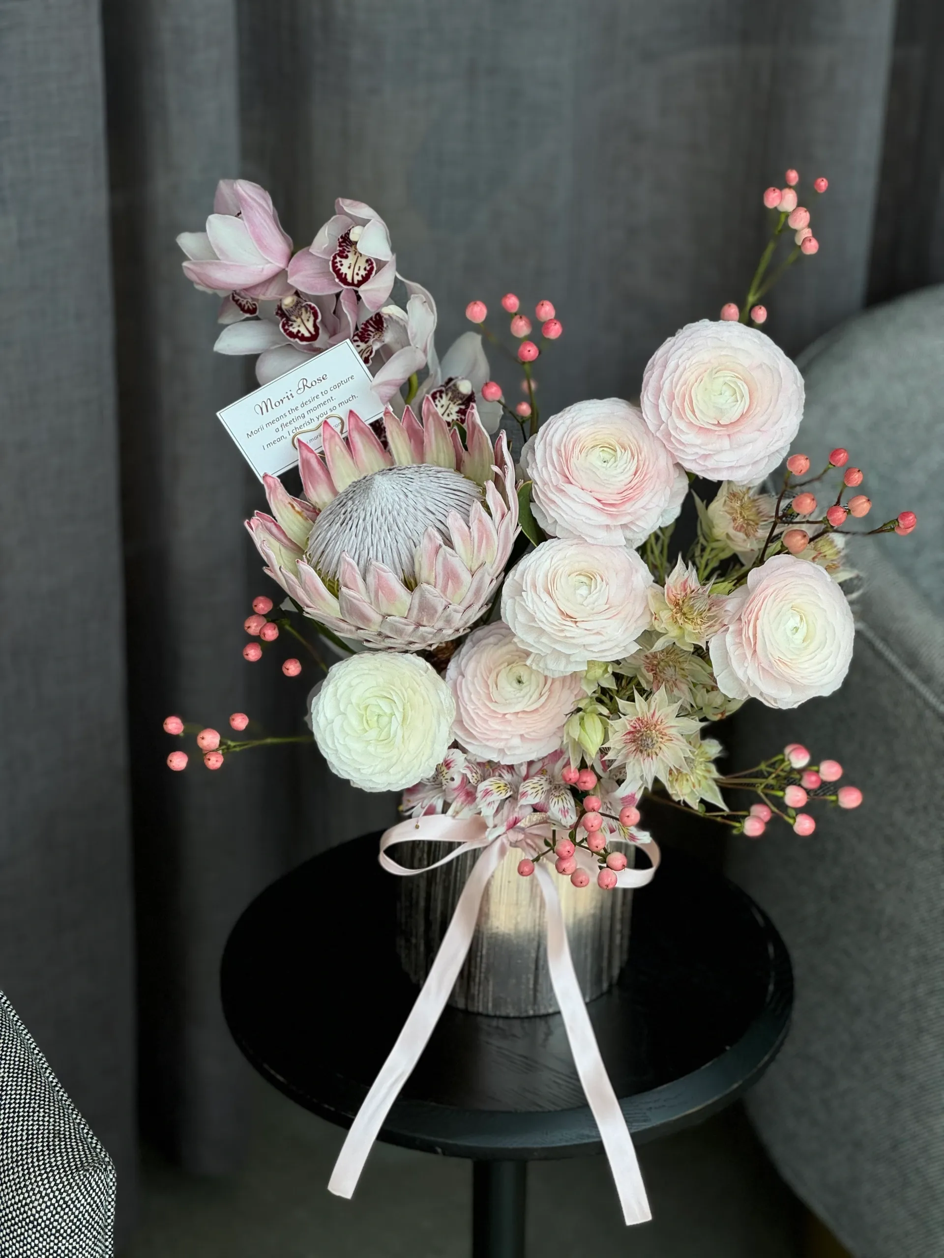Pink King Protea &Ranunculus Bucket