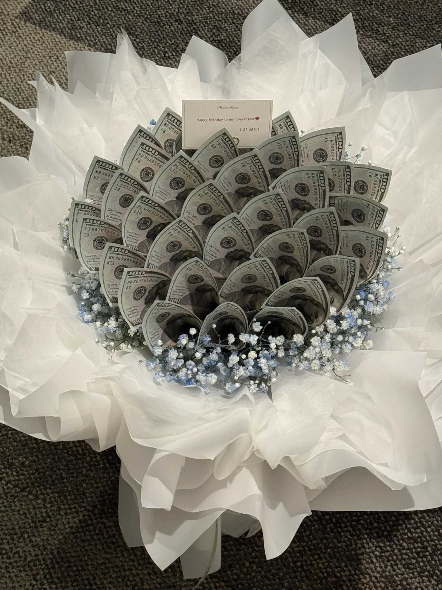 37 Hundred Dollar Bill Bouquet