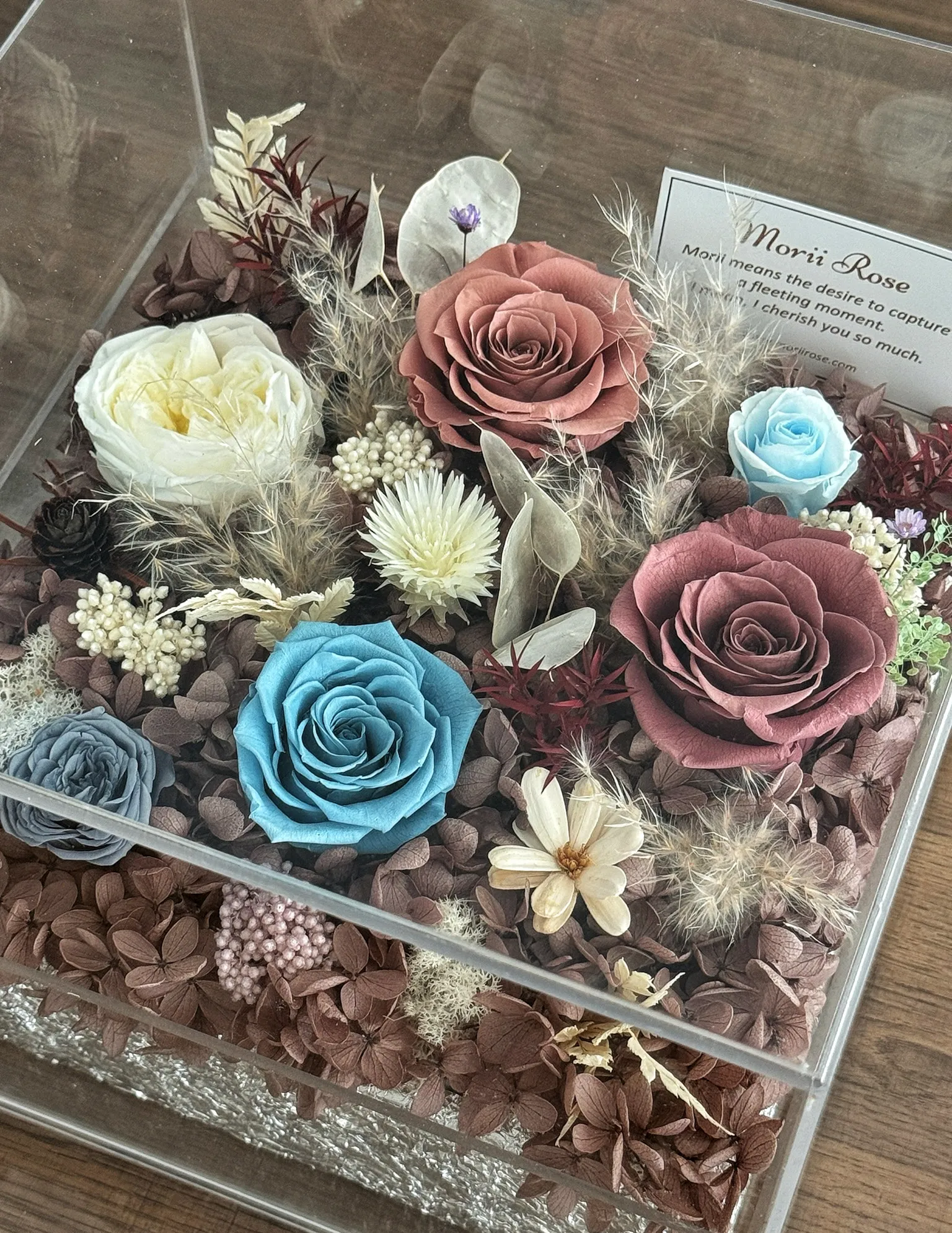 Sand Pink Preserved Flower Box