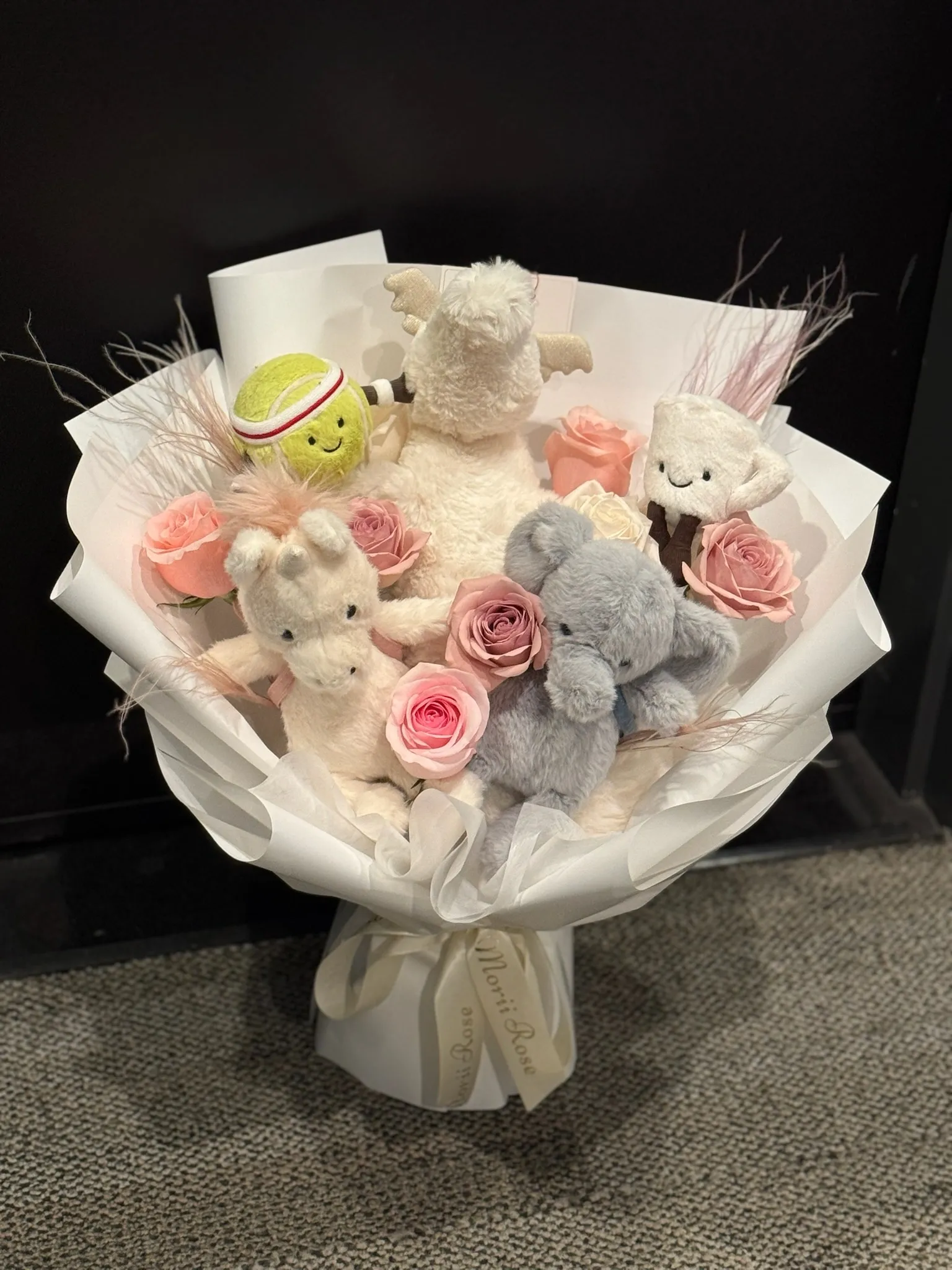 6 Jellycat Plush Toy Flower Bouquet（Jellycat not included）