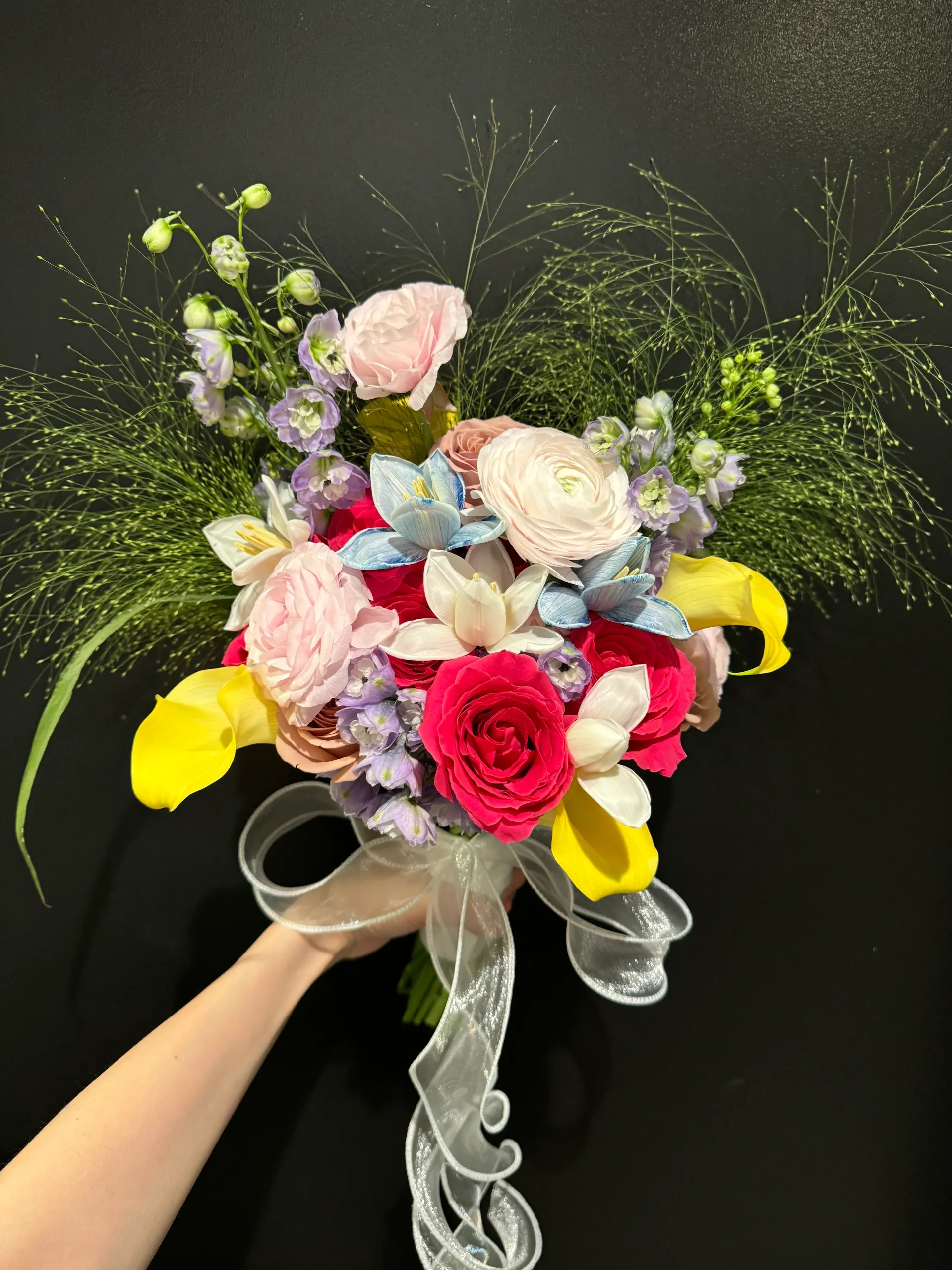 Dopamine-Colored Bridal Bouquet