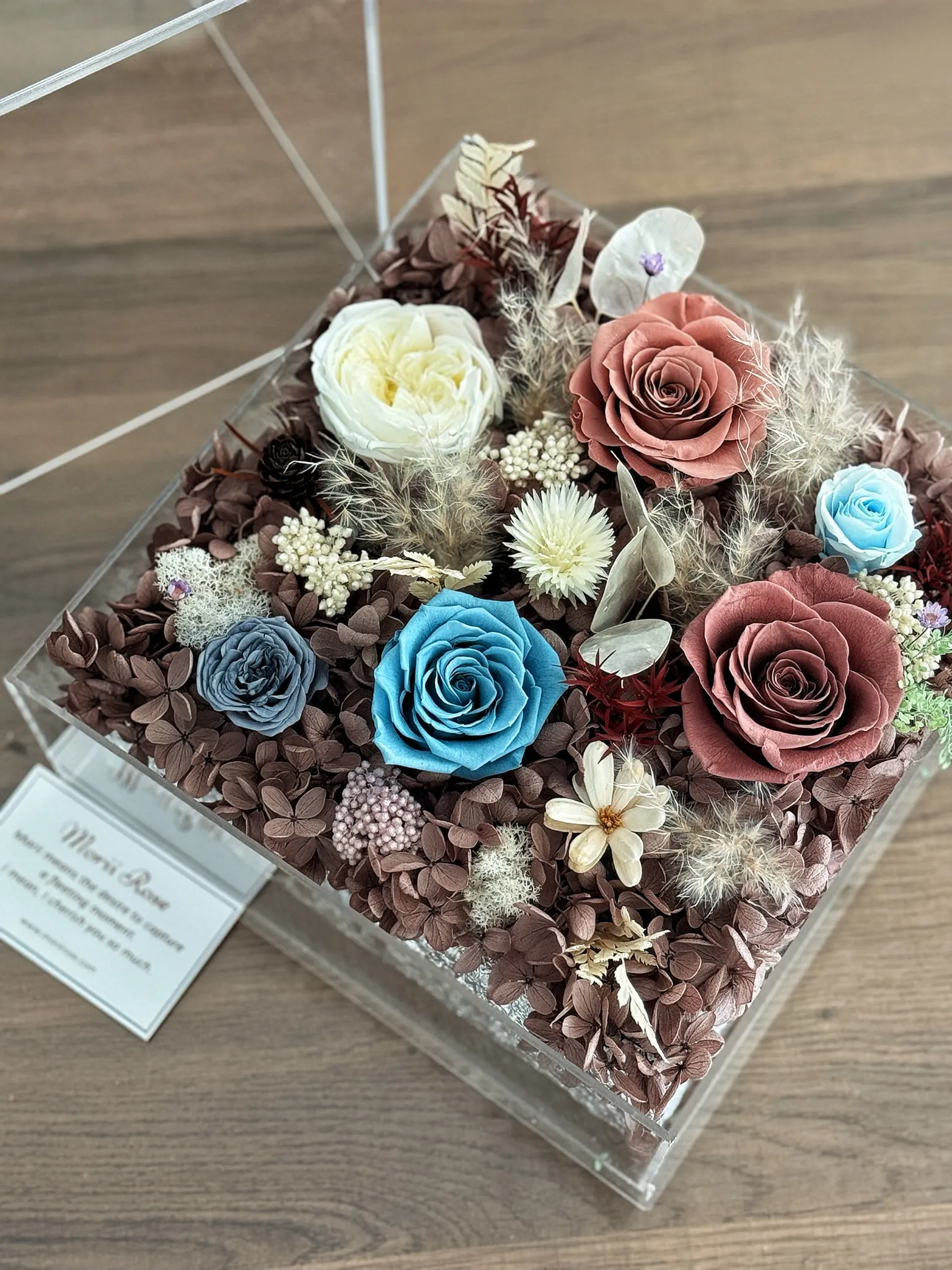 Sand Pink Preserved Flower Box